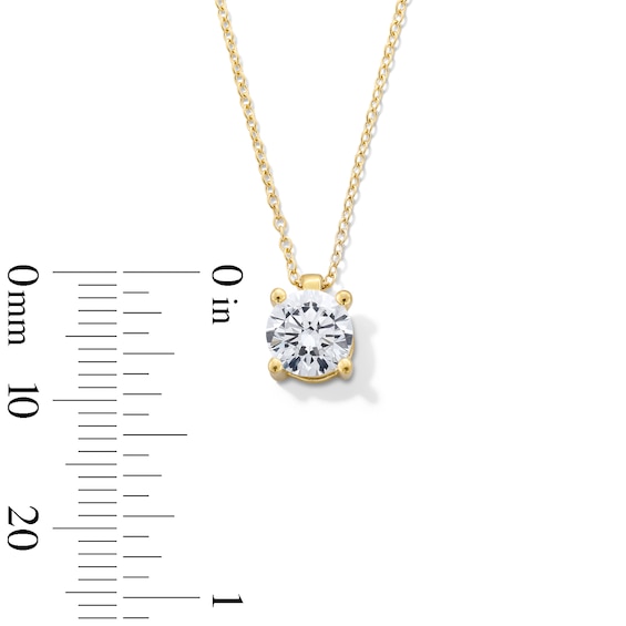 CT. Certified Lab-Created Diamond Solitaire Pendant in Sterling Silver with 10K Gold Plate (I/SI2