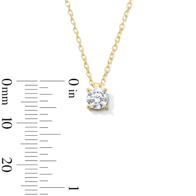 Main Image 4 of 0.50 CT. Certified Lab-Created Diamond Solitaire Pendant in Sterling Silver with 10K Gold Plate (I/SI2)