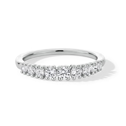 0.50 CT. T.W. Certified Lab-Created Diamond Graduated Nine Stone Anniversary Band in 14K White Gold (F/VS2)