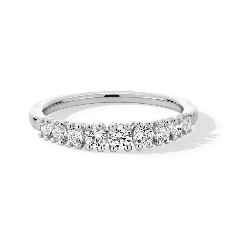 Main Image 1 of 0.50 CT. T.W. Certified Lab-Created Diamond Graduated Nine Stone Anniversary Band in 14K White Gold (F/VS2)