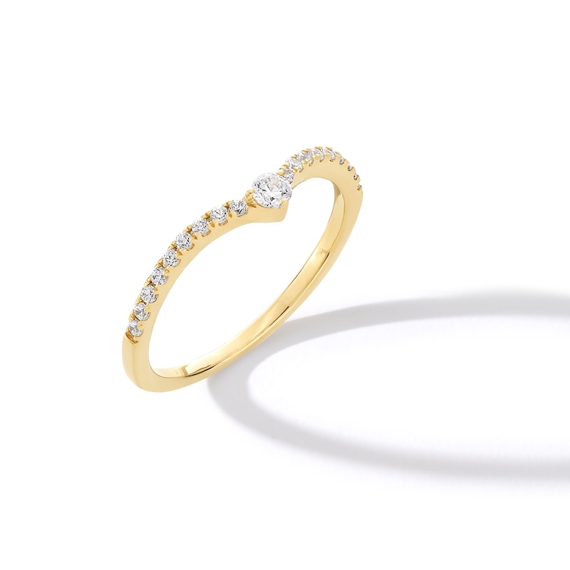 0.20 CT. T.W. Diamond Chevron Anniversary Band in 10K Gold