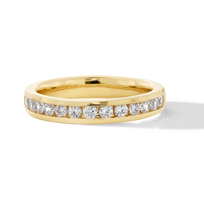 Main Image 1 of 0.50 CT. T.W. Certified Lab-Created Diamond Channel-Set Anniversary Band in 14K Gold (F/VS2)