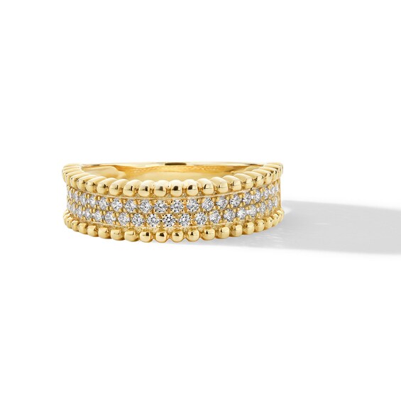 0.32 CT. T.W. Diamond Double Row Beaded Anniversary Band in 10K Gold