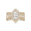 Thumbnail Image 4 of 1.69 CT. T.W. Marquise-Cut Diamond Double Frame Multi-Row Shank Engagement Ring in 14K Gold