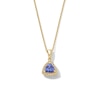 Thumbnail Image 1 of EFFY™ Collection 6.0mm Trillion-Cut Tanzanite and 0.04 CT. T.W. Diamond Frame Pendant in 14K Gold