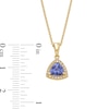 EFFY™ Collection 6.0mm Trillion-Cut Tanzanite and 0.04 CT. T.W. Diamond Frame Pendant in 14K Gold