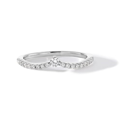 0.20 CT. T.W. Diamond Chevron Anniversary Band in 10K White Gold