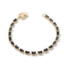 Thumbnail Image 1 of EFFY™ Collection Emerald-Cut Onyx and Black Diamond Accent Tiger Line Bracelet in 14K Gold - 7.5&quot;