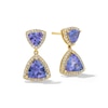 Thumbnail Image 1 of EFFY™ Collection Trillion-Cut Tanzanite and 0.23 CT. T.W. Diamond Drop Earrings in 14K Gold