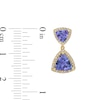 EFFY™ Collection Trillion-Cut Tanzanite and 0.23 CT. T.W. Diamond Drop Earrings in 14K Gold