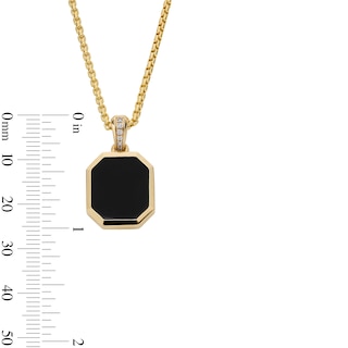 EFFY™ Collection Radiant-Cut Onyx and Diamond Accent Pendant in 14K Gold - 22”