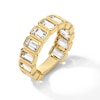 EFFY™ Collection Emerald-Cut Green Quartz Bezel-Set Band in 14K Gold - Size 7