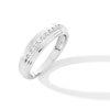 Thumbnail Image 2 of 0.20 CT. T.W. Diamond Graduated Nine Stone Stepped Edge Anniversary Band in 10K White Gold