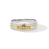 0.085 CT. T.W. Diamond Five Stone Buckle Anniversary Band in 10K Two-Tone Gold