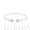 Thumbnail Image 3 of 0.20 CT. T.W. Diamond Double Cross Open Bangle in Sterling Silver - 6.5”