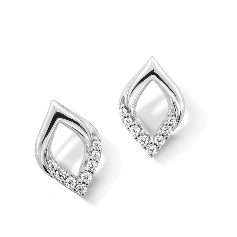 0.10 CT. T.W. Diamond Twist Rhombus Stud Earrings in Sterling Silver