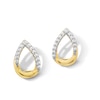 Thumbnail Image 1 of 0.10 CT. T.W. Diamond Twist Teardrop Stud Earrings in Sterling Silver with 10K Gold Plate