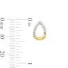 Thumbnail Image 3 of 0.10 CT. T.W. Diamond Twist Teardrop Stud Earrings in Sterling Silver with 10K Gold Plate