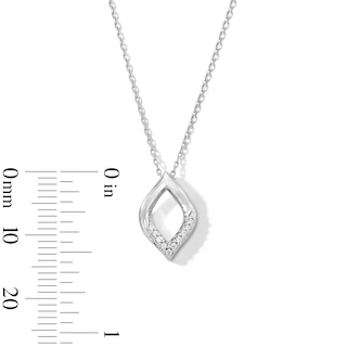 0.05 CT. T.W. Diamond Tulip Pendant in Sterling Silver