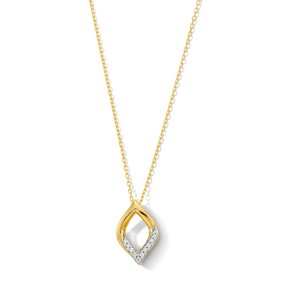 0.05 CT. T.W. Diamond Twist Rhombus Pendant in Sterling Silver with 10K Gold Plate