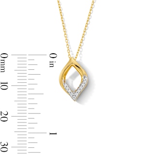 0.05 CT. T.W. Diamond Twist Rhombus Pendant in Sterling Silver with 10K Gold Plate