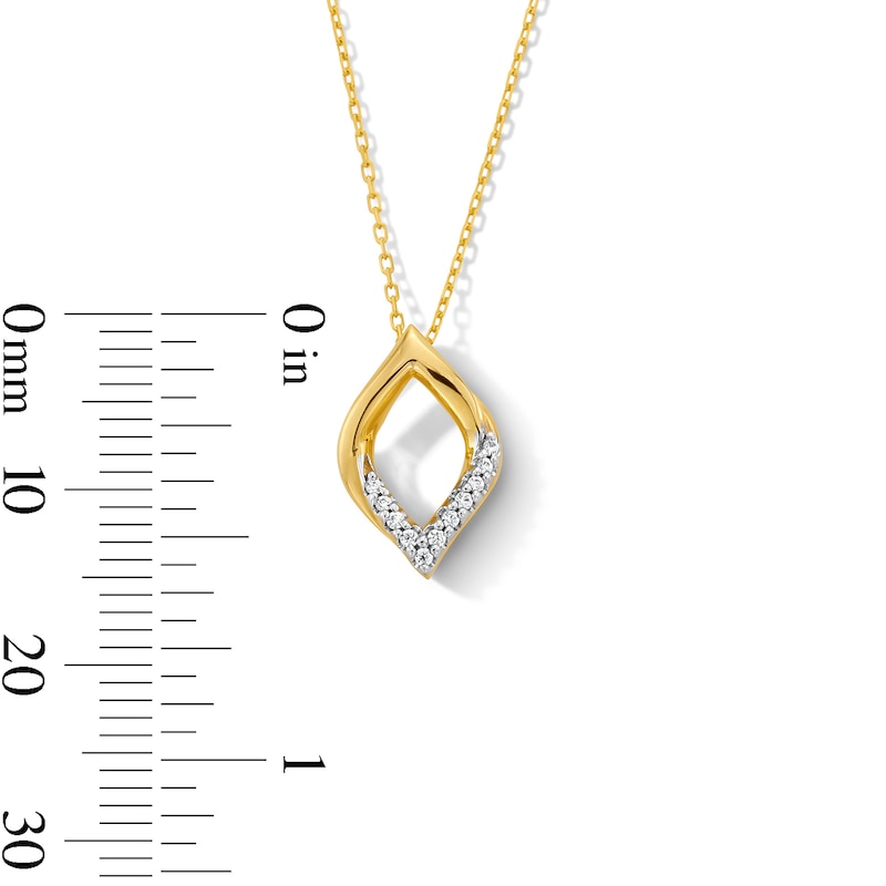 0.05 CT. T.W. Diamond Twist Rhombus Pendant in Sterling Silver with 10K Gold Plate