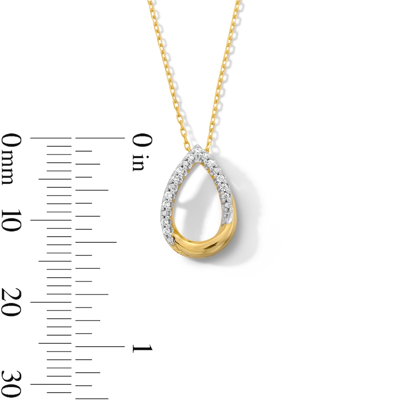 Main Image 4 of 0.05 CT. T.W. Diamond Twist Teardrop Pendant in Sterling Silver with 10K Gold Plate