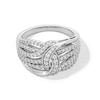 Thumbnail Image 1 of 0.70 CT. T.W. Diamond Multi-Row Bypass Ring in Sterling Silver