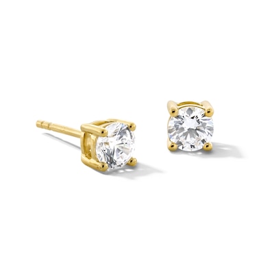 CT. T.W. Certified Lab-Created Diamond Solitaire Stud Earrings in Sterling Silver with 10K Gold Plate (I/SI2