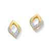 0.10 CT. T.W. Diamond Tulip Stud Earrings in Sterling Silver with 10K Gold Plate