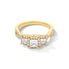 1.00 CT. T.W. Princess-Cut Diamond Frame Past Present Future® Crossover Shank Engagement Ring in 14K Gold