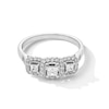 0.50 CT. T.W. Princess-Cut Diamond Cushion Frame Past Present Future® Engagement Ring in 10K White Gold