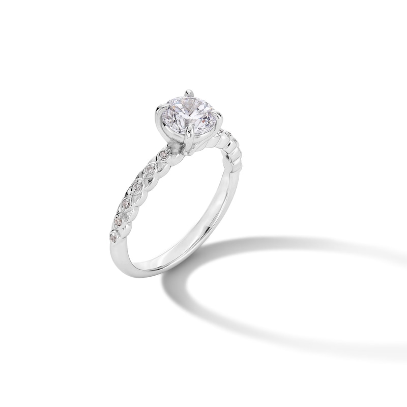 Main Image 1 of 0.60 CT. T.W. Canadian Certified Diamond Art Deco Engagement Ring in 14K White Gold (I/I1)