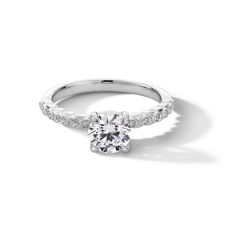 Main Image 2 of 0.60 CT. T.W. Canadian Certified Diamond Art Deco Engagement Ring in 14K White Gold (I/I1)