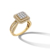 Thumbnail Image 1 of 1.00 CT. T.W. Multi-Diamond Double Cushion Frame Multi-Row Engagement Ring in 10K Gold