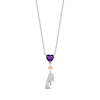 Disney Treasures Winnie the Pooh Heart-Shaped Amethyst and Diamond Eeyore Necklace in Sterling Silver and 10K Rose Gold