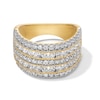 2.00 CT. T.W. Certified Lab-Created Diamond Multi-Row Band in Sterling Silver with 10K Gold Plate (I/SI2)