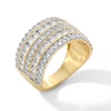 2.00 CT. T.W. Certified Lab-Created Diamond Multi-Row Band in Sterling Silver with 10K Gold Plate (I/SI2)