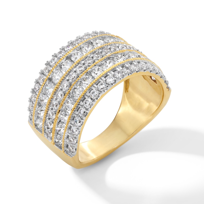 Main Image 3 of 2.00 CT. T.W. Certified Lab-Created Diamond Multi-Row Band in Sterling Silver with 10K Gold Plate (I/SI2)