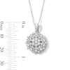 Thumbnail Image 4 of 0.60 CT. T.W. Multi-Diamond Sunburst Frame Pendant in 10K White Gold