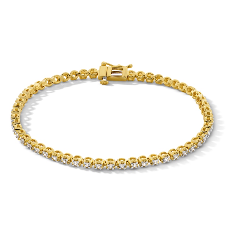 CT. T.W. Certified Lab-Created Diamond Tennis Bracelet in Sterling Silver with 10K Gold Plate (I/SI2