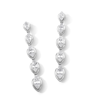 3.00 CT. T.W. Journey Marquise-Cut Certified Lab-Created Diamond Linear Drop Earrings in 10K White Gold (F/VS2)