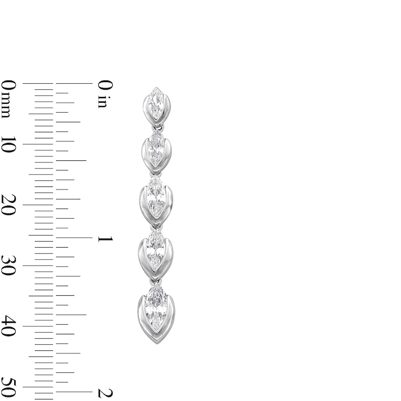 3.00 CT. T.W. Journey Marquise-Cut Certified Lab-Created Diamond Linear Drop Earrings in 10K White Gold (F/VS2)