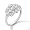 Thumbnail Image 3 of 2.45 CT. T.W. Emerald-Cut and Round Certified Lab-Created Diamond Frame Ring in 10K White Gold (F/SI2)