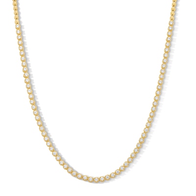 CT. T.W. Certified Lab-Created Diamond Line Necklace in Sterling Silver with 10K Gold Plate (I/SI2