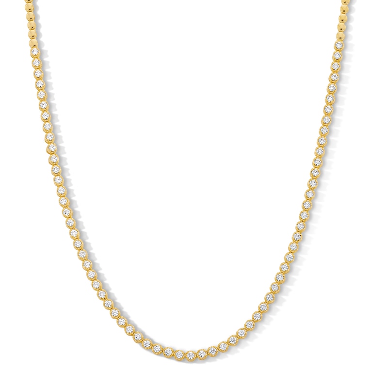 Main Image 1 of 2.00 CT. T.W. Certified Lab-Created Diamond Line Necklace in Sterling Silver with 10K Gold Plate (I/SI2)