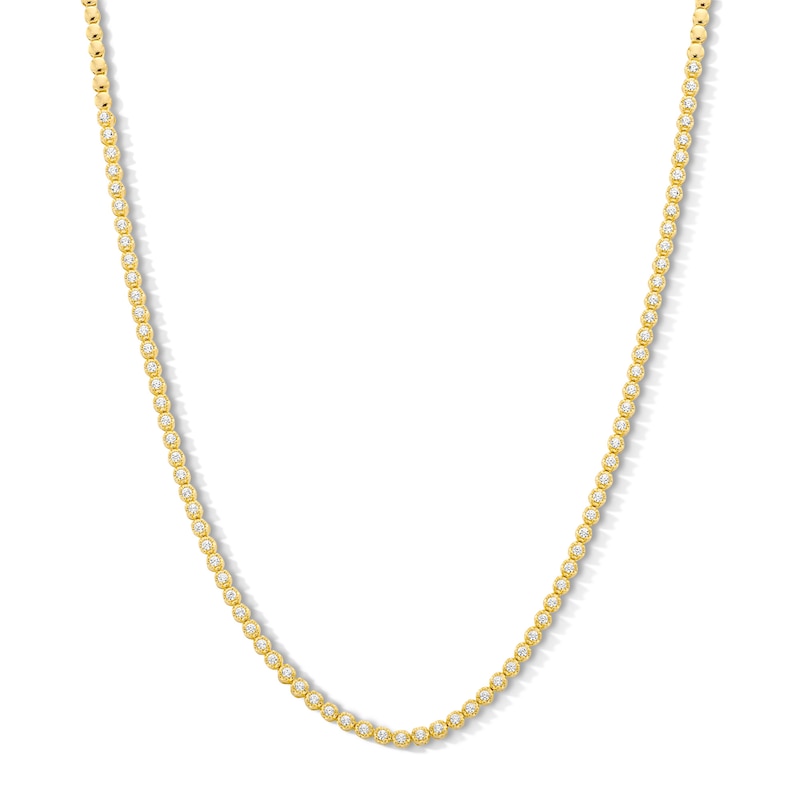 Main Image 1 of 1.00 CT. T.W. Certified Lab-Created Diamond Line Necklace in Sterling Silver with 10K Gold Plate (I/SI2)