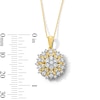 Thumbnail Image 4 of 0.60 CT. T.W. Multi-Diamond Sunburst Frame Pendant in 10K Gold