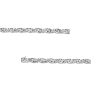 0.25 CT. T.W. Diamond Marquise Link Bracelet in Sterling Silver - 7.25”