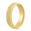 Thumbnail Image 2 of 6.0mm Grooved Engravable Comfort-Fit Wedding Band in Tungsten with Yellow Ion Plate (1 Line)